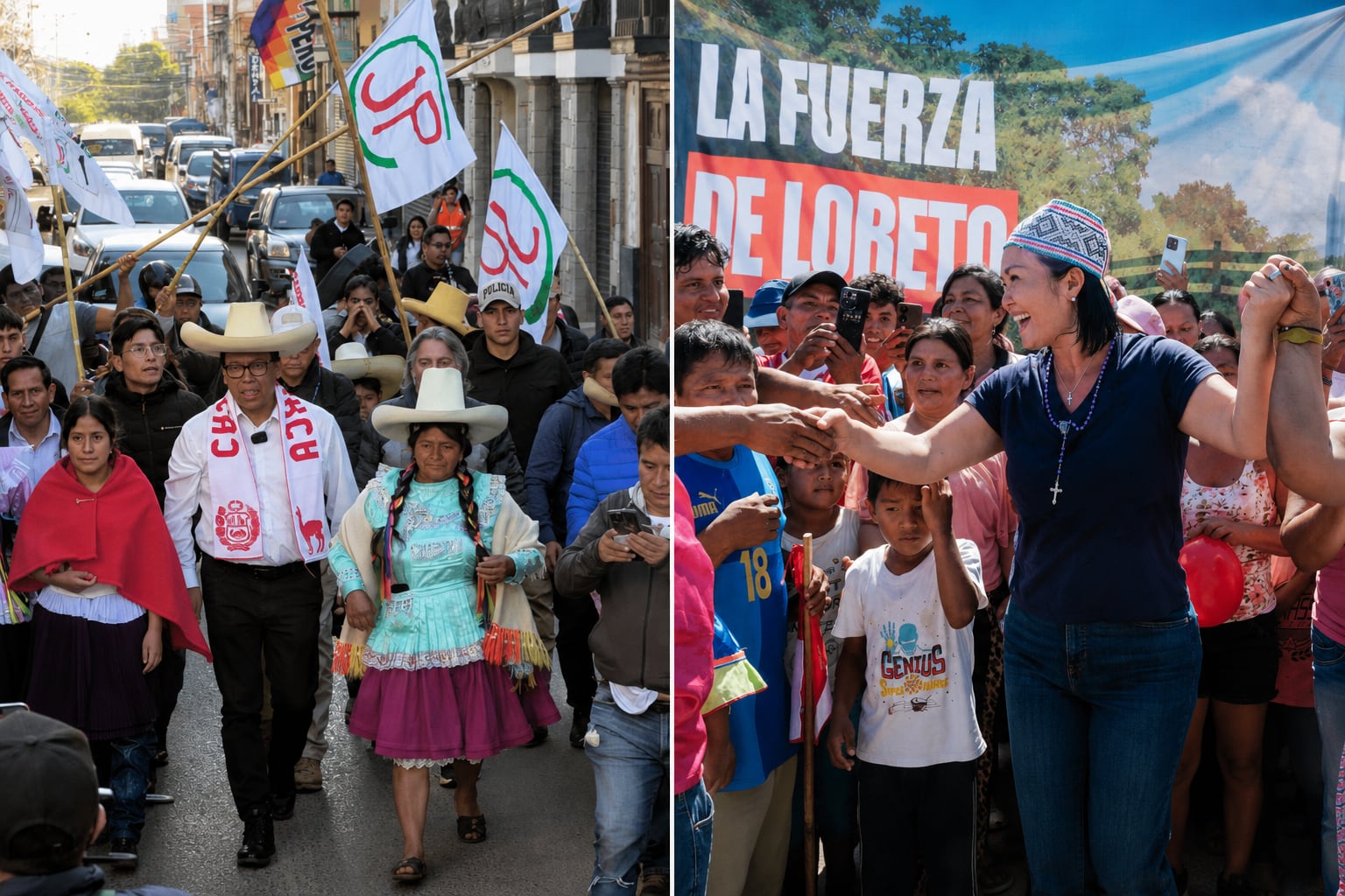 Roberto Sánchez (izquierda) y Keiko Fujimori (derecha) viajan a las regiones con miras a la segunda vuelta. (Fotos: Facebook Roberto Sánchez/Keiko Fujimori)
