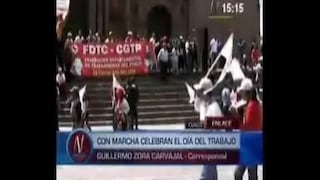 Cusco: Con marcha celebran 'día del trabajo'