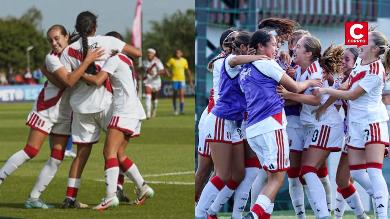 Perú Sub-15 femenino hace historia al vencer 2-0 a Brasil en la Conmebol Liga Evolución. Composición: Diario Correo.