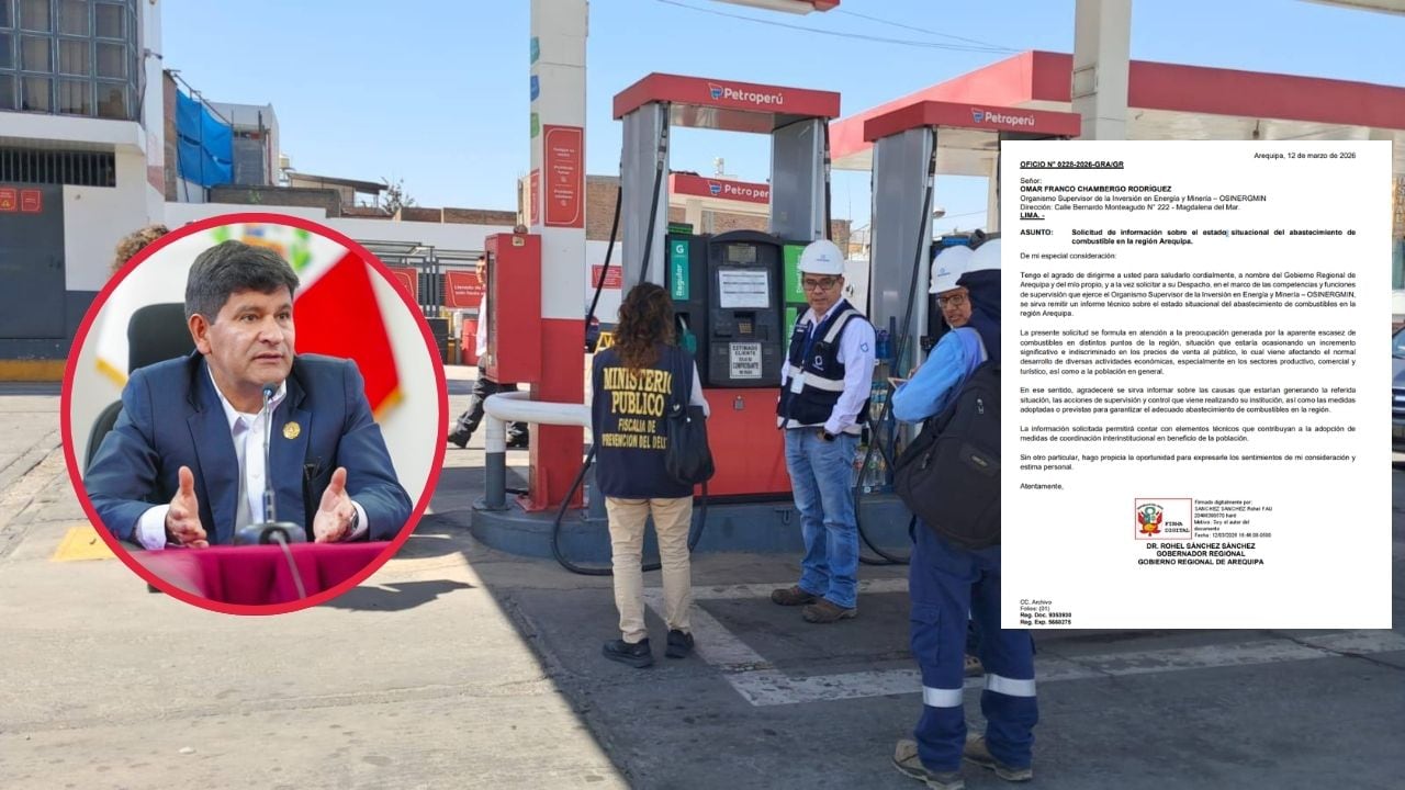 Gobernador de Arequipa pide informes a Osinergmin y Fiscalía por desabastecimiento y aumento de precios de combustible