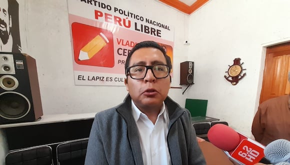 El presidente de la comisión reorganizadora  del partido político Perú Libre en Arequipa, Hans Godoy Quispe. (Foto: Yorch Huamaní)