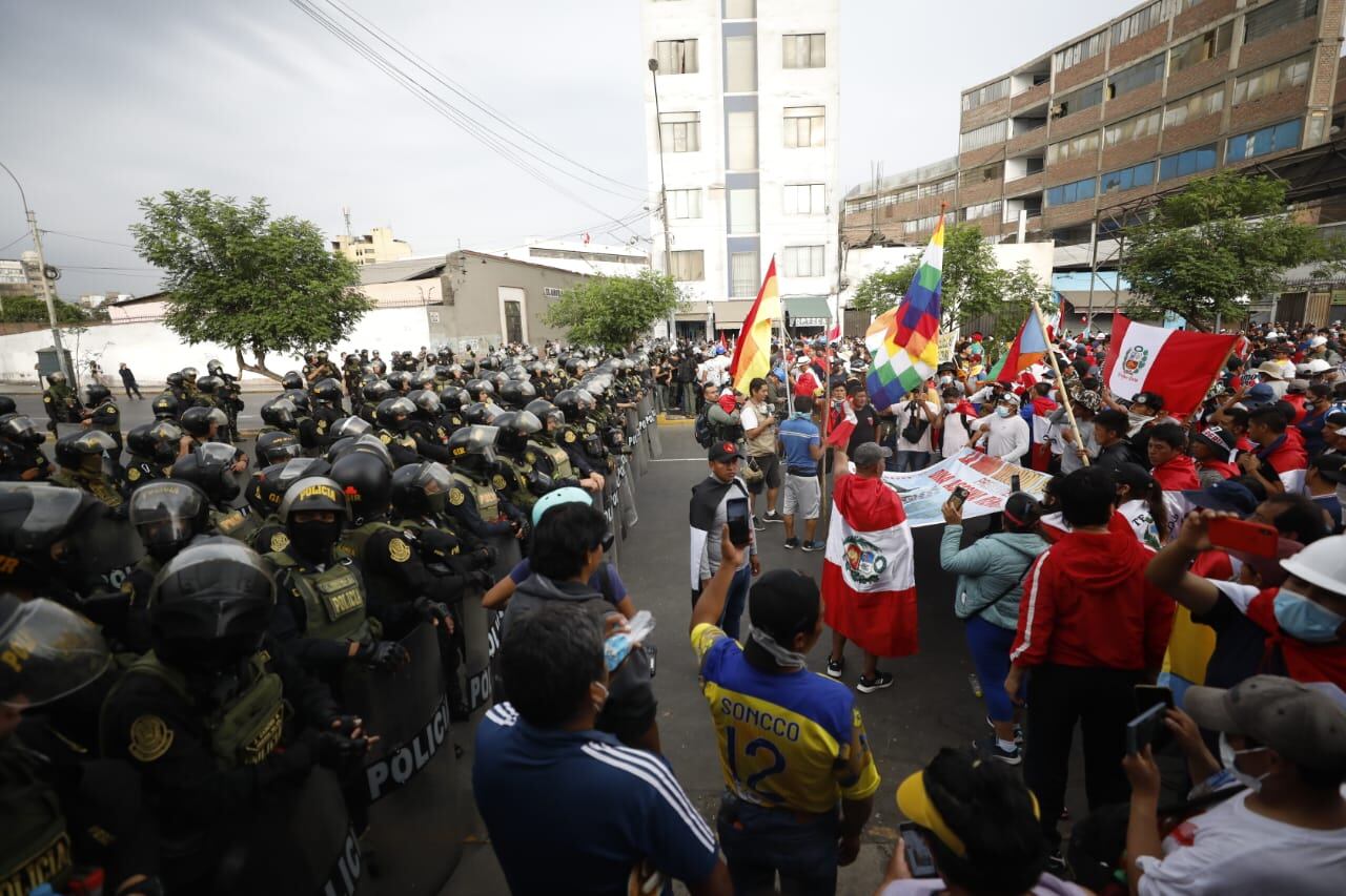 Vicente Romero también indicó que la PNP ha elaborado un plan de operaciones a nivel nacional con el fin garantizar la integridad de los manifestantes durante la jornada de protestas. Foto : César Bueno@photo.gec