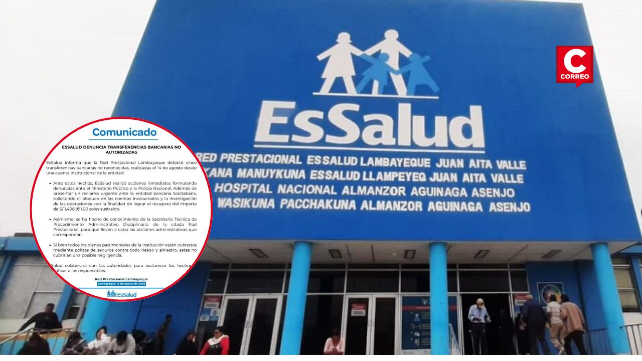Investigan presunto desvío de S/ 1,4 millones de cuenta de EsSalud.