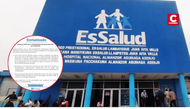 Investigan presunto desvío de S/ 1,4 millones de cuenta de EsSalud.