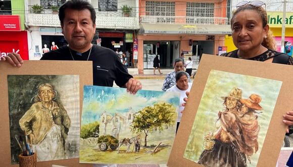 Taller vivencial a cargo del artista plástico piurano Edmundo Balda en Catacaos.