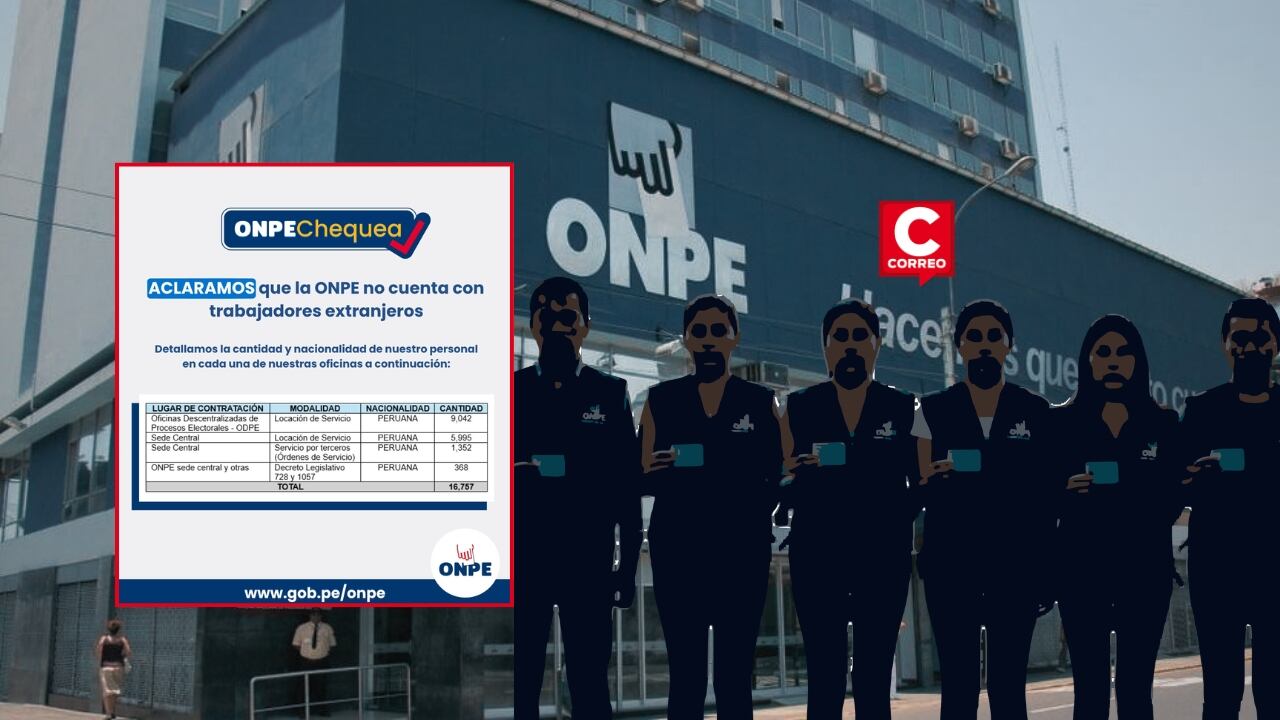 ONPE responde a requerimientos de la JNJ y confirma que todos sus trabajadores son peruanos. Composición: Diario Correo.