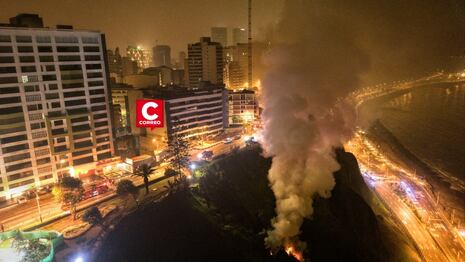 Miraflores: incendio en Costa Verde por pirotécnicos alarmó a vecinos durante Año Nuevo 2026