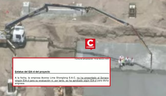 Ica: denuncian que empresa china construyó planta siderúrgica en Chilca antes de obtener permisos. Composición: Diario Correo.