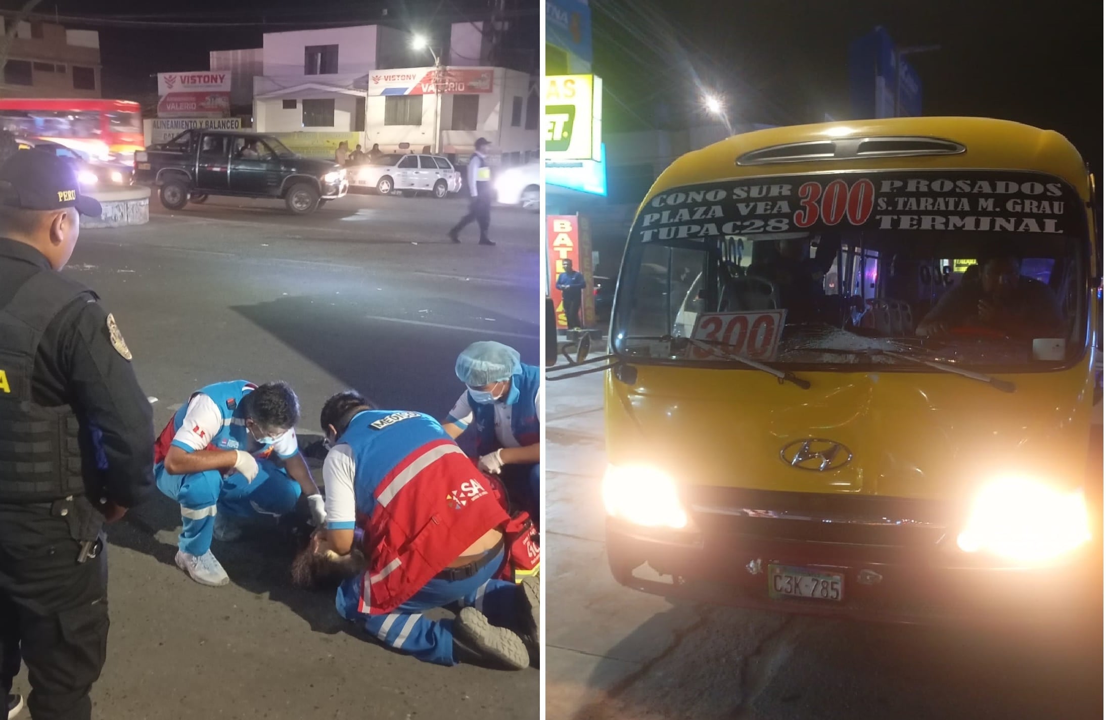 Personal de Samu constató el deceso de varón que fue arrollado por bus de la ruta 300