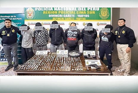 Cayeron seis sujetos con 600 ketes de drogas, arma de fuego y municiones en Imperial