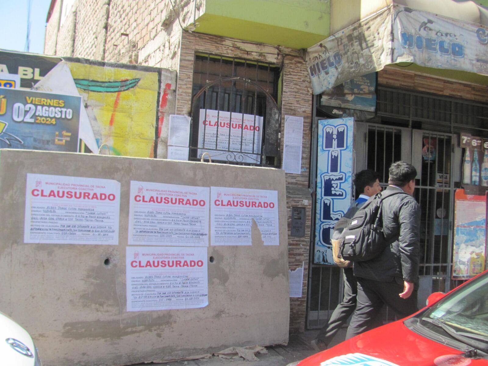 En local de Varela la Municipalidad Provincial de Tacna colocó muro de concreto. (Foto: Difusión)