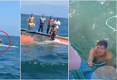 Pisco: impactantes imágenes del rescate de pescadores tras volcadura de embarcación en altamar