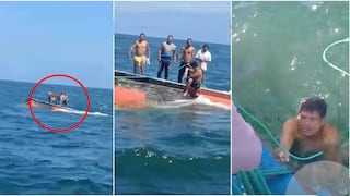 Pisco: impactantes imágenes del rescate de pescadores tras volcadura de embarcación en altamar