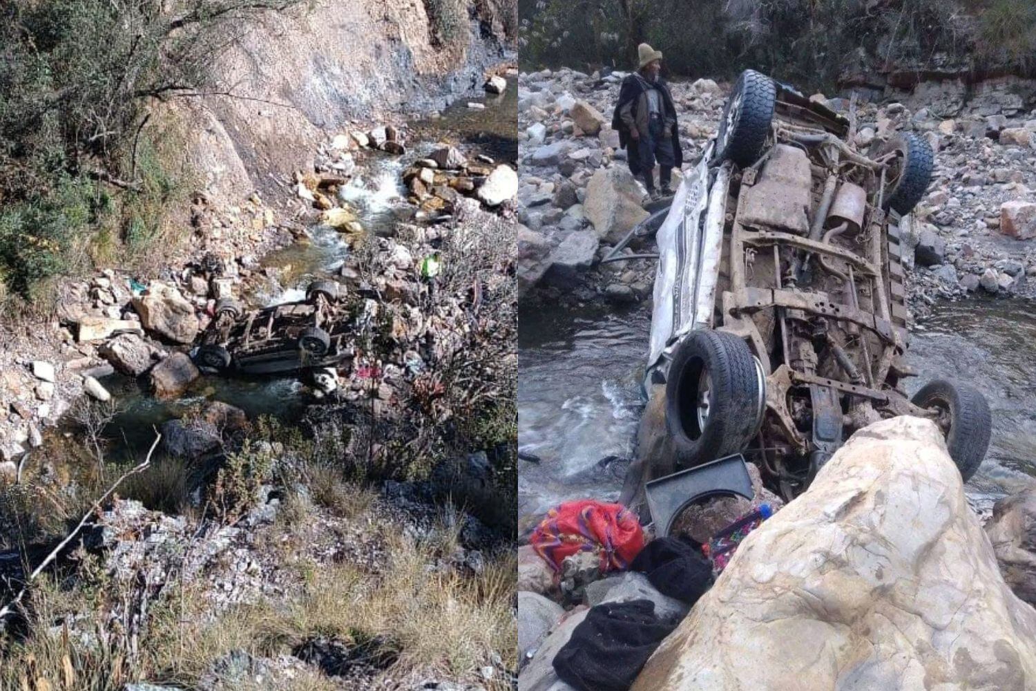 Docente viajaba en camioneta que cayó a abismo en Pomabamba. Otro profesor resultó gravemente herido.