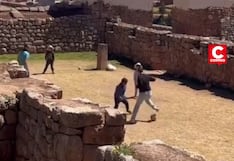 Turistas juegan fulbito en pleno Parque Arqueológico de Chinchero (VIDEO)