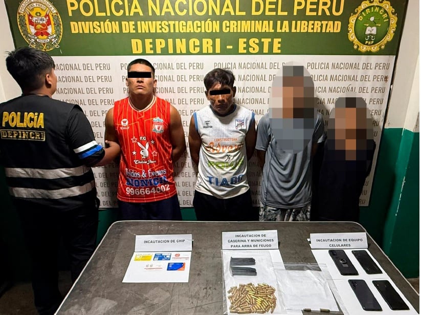La Policía atrapó a cuatro presuntos miembros de la organización delictiva “Los Diablos de Trujillo”, entre ellos un escolar y un adolescente de 17 años.