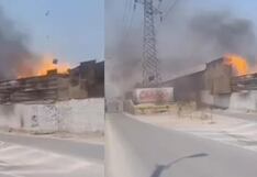 Lurigancho-Chosica: Incendio en almacén de cartones frente al mercado Chacra se encuentra confinado