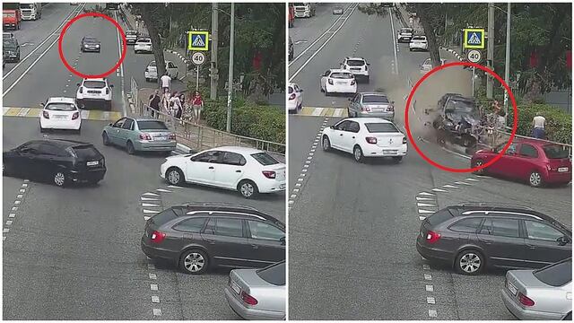 El momento en que un auto embiste a peatones por las calles de Rusia (VIDEO) 