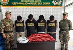 La Libertad: Policía detiene a cuatro hombres e incauta 244 cartuchos de dinamita