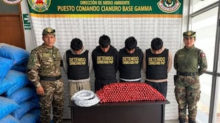 La Libertad: Policía detiene a cuatro hombres e incauta 244 cartuchos de dinamita