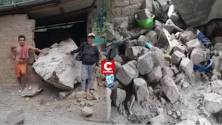 Amazonas: deslizamiento de rocas destruye dos viviendas en Jamalca y activa evacuación inmediata