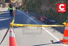 Motociclista se despista y muere al impactar violentamente contra las rocas en Jauja