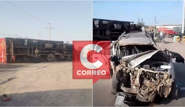 Nasca: camión Volvo destroza auto y deja tres heridos en la panamericana sur