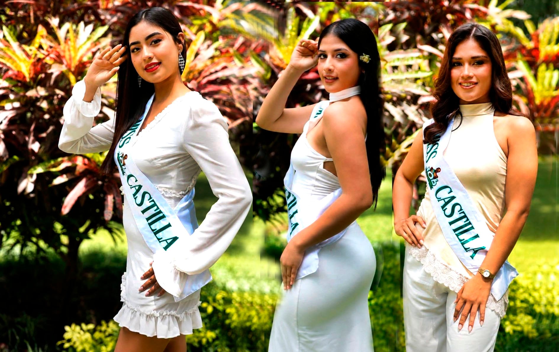 Tres de las ocho candidatas al concurso de belleza Miss Castilla 2026.