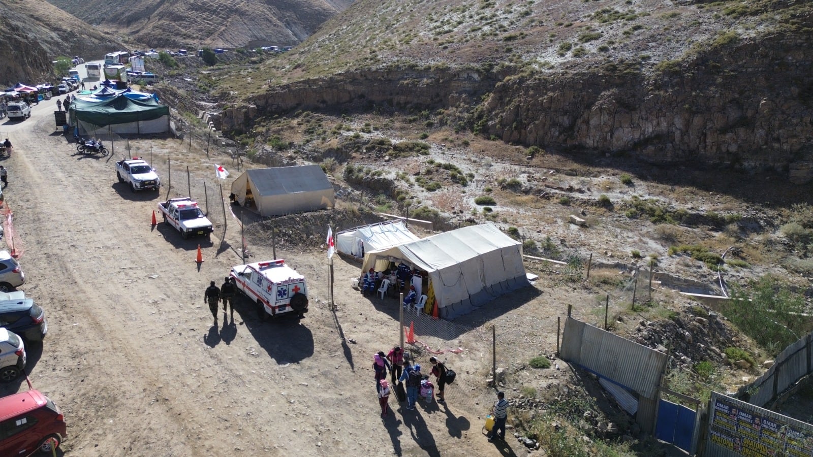 Cruz Roja Filial Arequipa atendió a más de 1300 peregrinos en Chapi, en Polobaya. Foto: Cruz Roja.