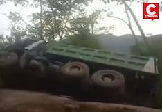 Chanchamayo: Colapso de carretera provoca volcadura y muerte de transportista