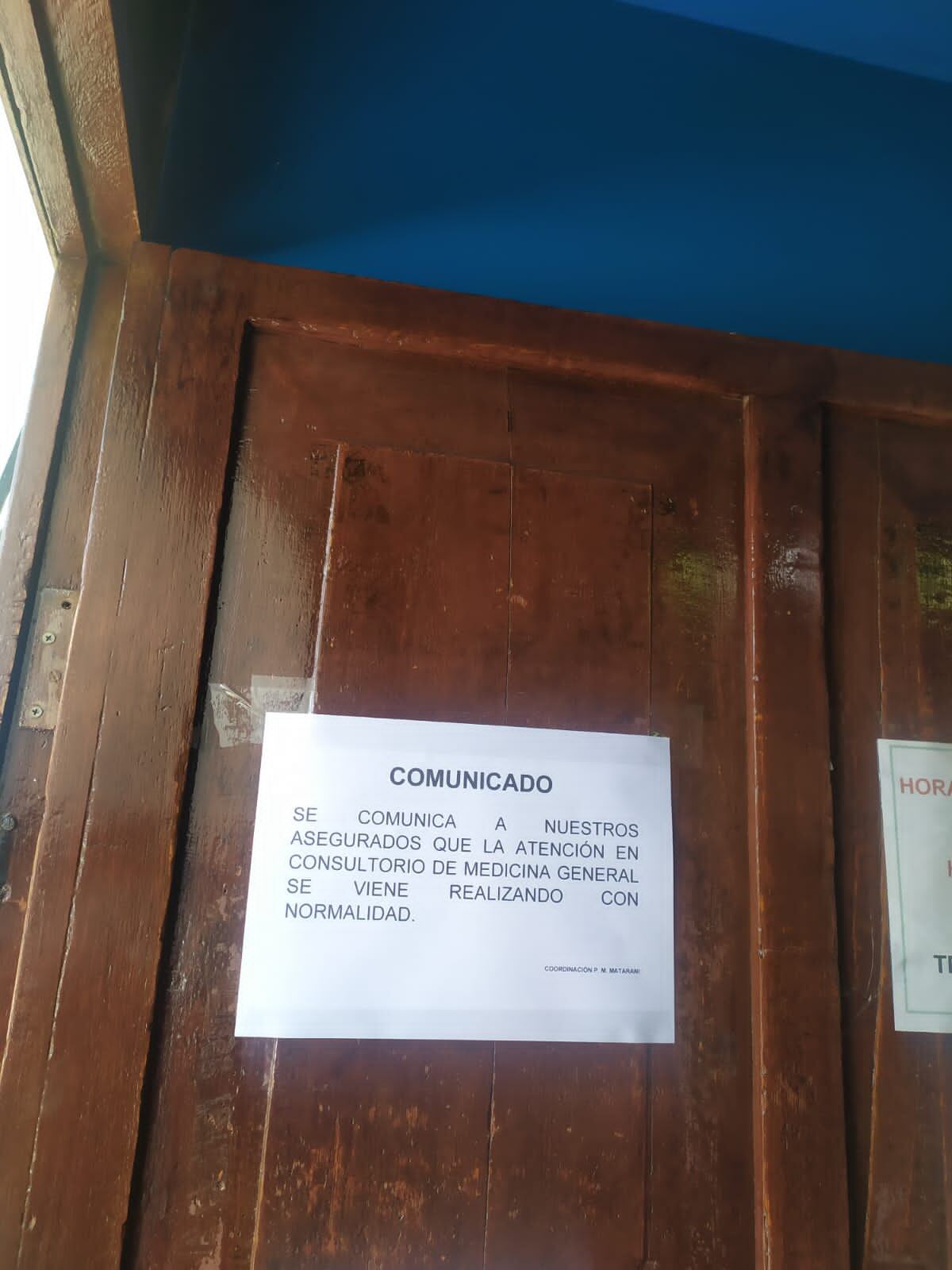 Comunicado de la atención con normalidad. (Foto: Difusión)