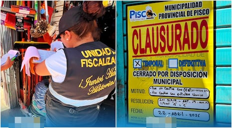 Clausuran locales en Pisco por incumplir normas de seguridad durante operativo de fiscalización
