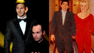 Messi vistió un traje parecido al de Maradona