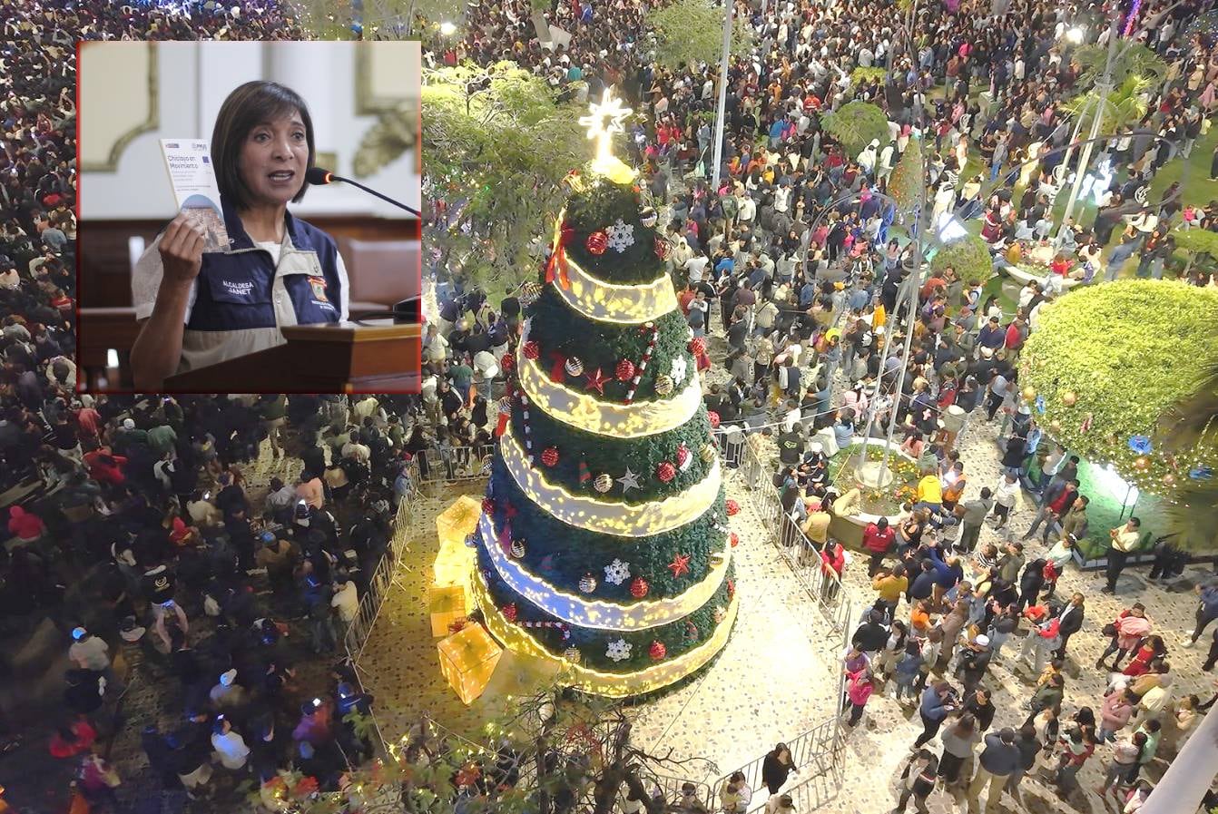 Gestión de Janet Cubas ya inauguró nuevo árbol navideño.