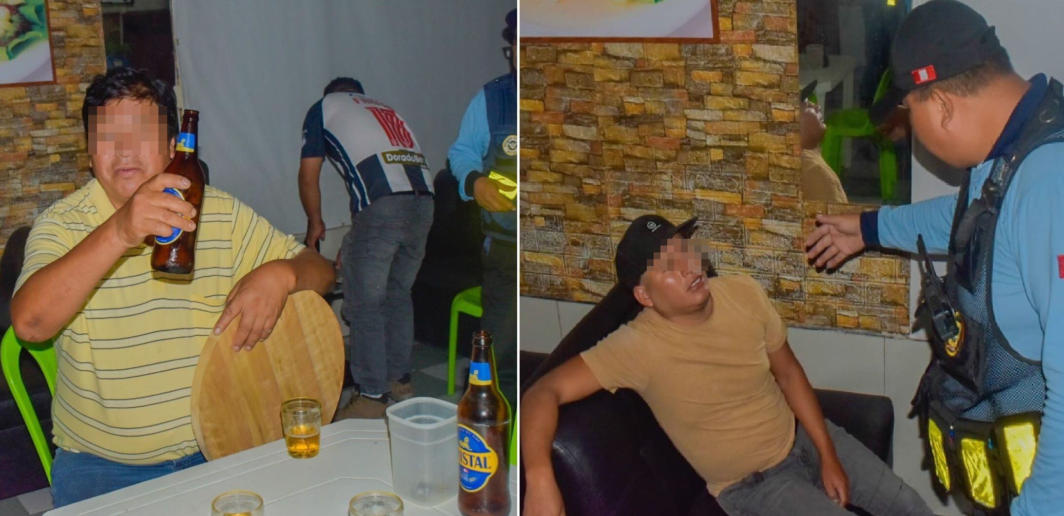 Varios hombres fueron hallados ebrios y departiendo con cerveza