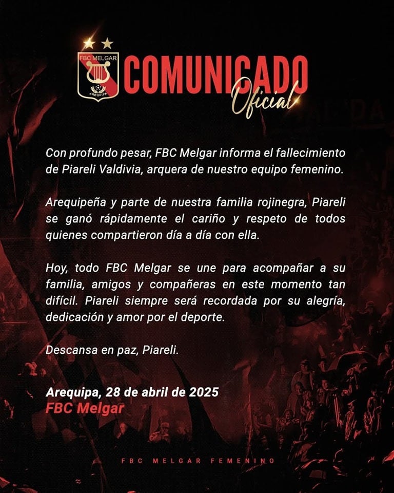 Comunicado del FBC Melgar