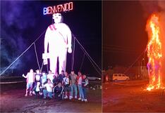 Pisco: queman muñeco gigante de Dina Boluarte en protesta a su gestión presidencial