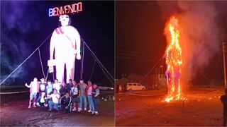 Pisco: queman muñeco gigante de Dina Boluarte en protesta a su gestión presidencial