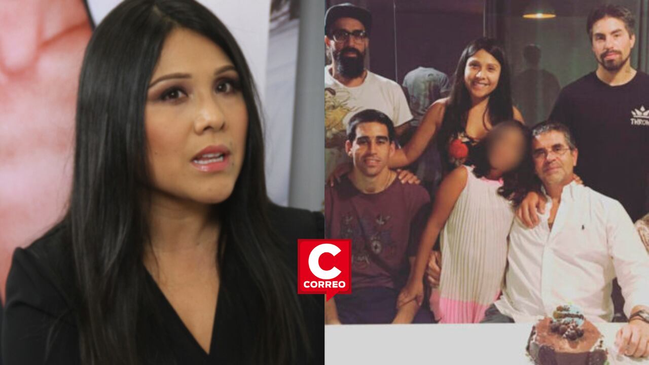 Javier Carmona y sus hijos junto a Tula Rodríguez.