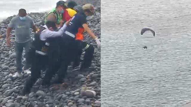 Cámara registró la caída de los 4 parapentistas al mar de la playa Marbella (VIDEO)