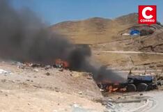 Pasco: Conductor muere calcinado tras despiste y explosión de tráiler