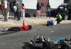 Motociclistas chocan contra auto cuando escapaban de la Policía en Arequipa
