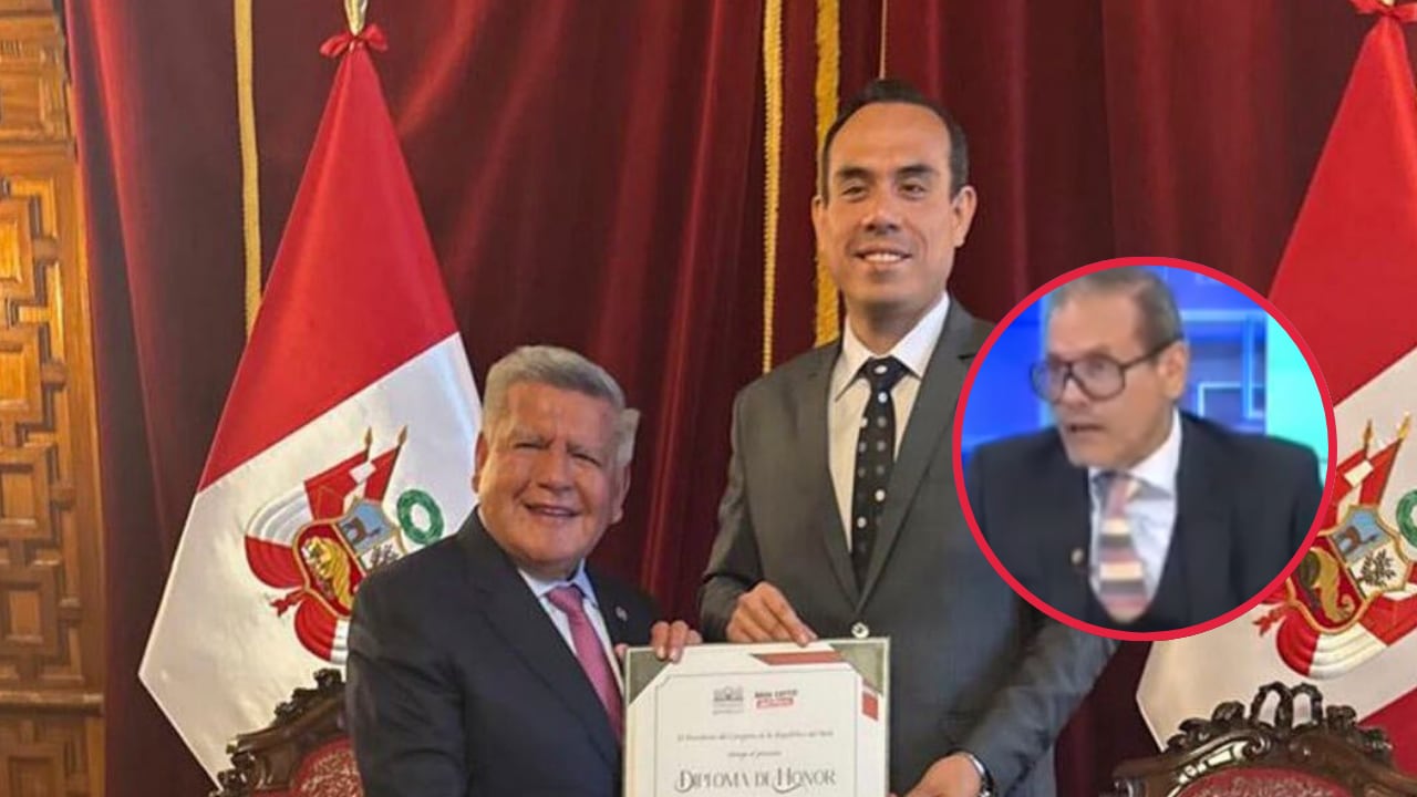 El líder de Alianza para el Progreso, César Acuña, junto al presidente del Congreso, José Jerí. (Foto: @CesarAcunaP / captura Canal N)