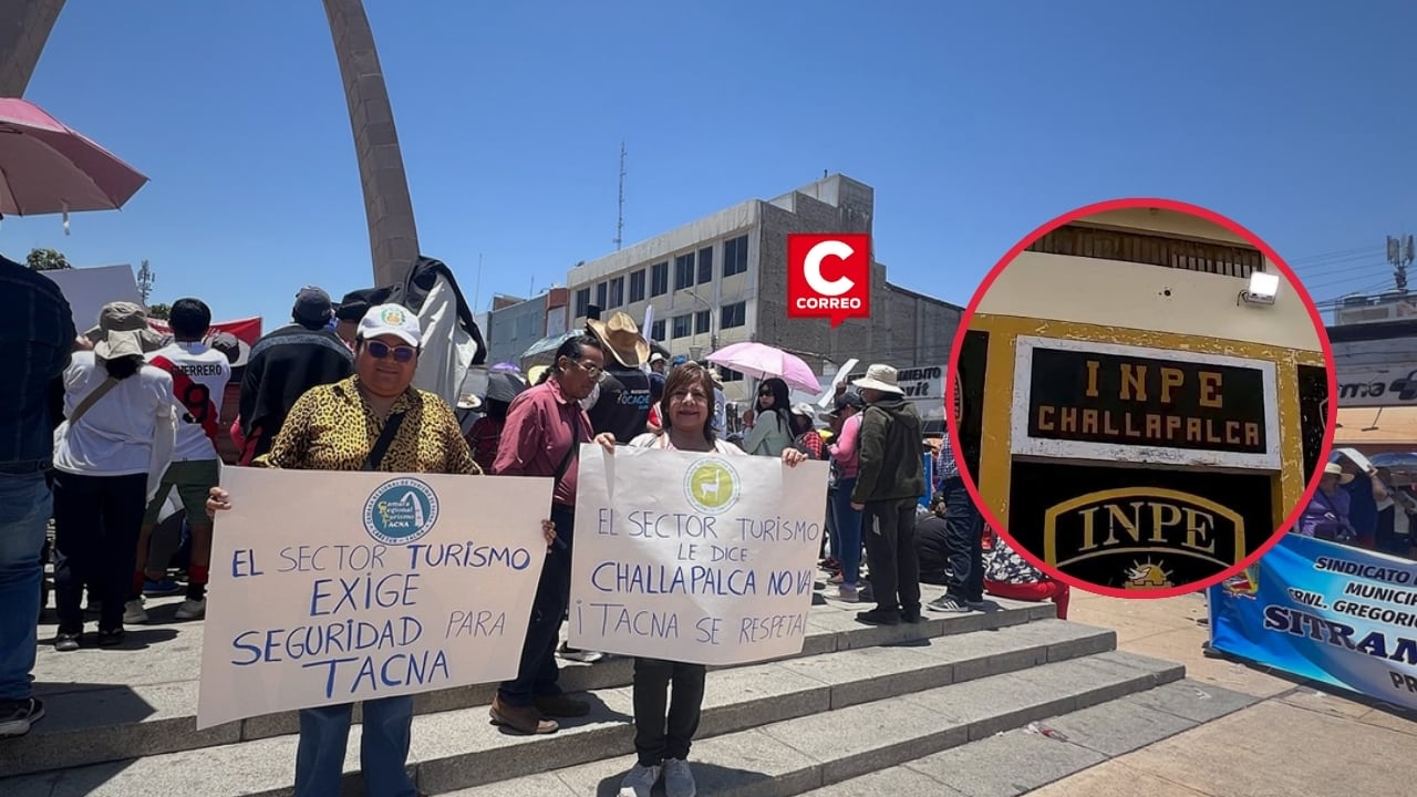 Frente de Defensa en Tacna en contra de enviar reos peligrosos a Challapalca. (Composición: Diario Correo)