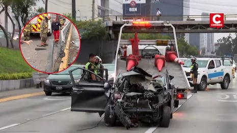 Pareja resulta herida luego de que su auto se despistara en la Vía Expresa: conductor se habría quedado dormido