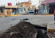 Pisco: hundimiento de asfalto en varias calles del distrito de San Clemente