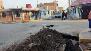 Pisco: hundimiento de asfalto en varias calles del distrito de San Clemente