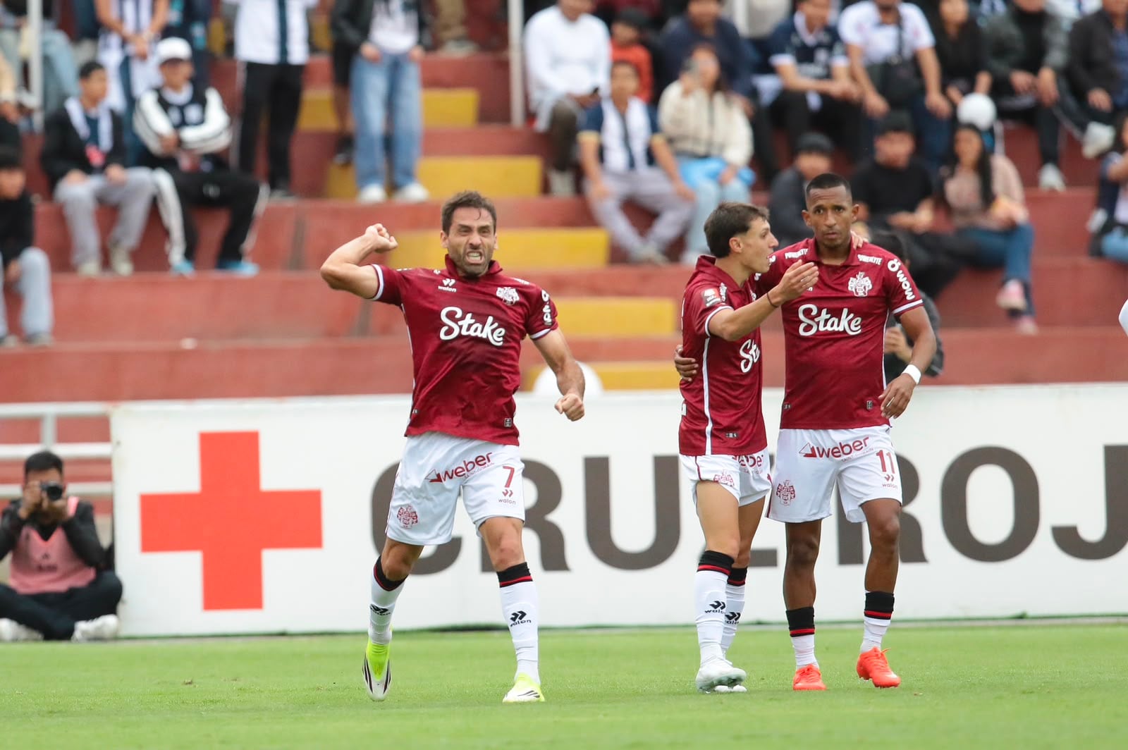 Cristian Bordacahar en el festejo. FBC Melgar 1-1 Alianza Lima, por la sexta fecha del Torneo Clausura de la Liga 1 2026. (Foto: Omar Cruz/@photo.gec)