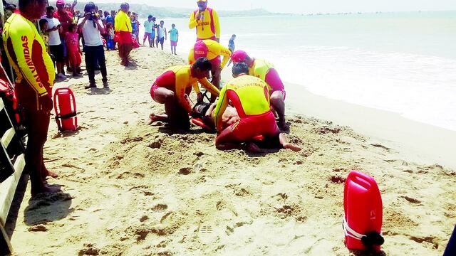 Dos personas se salvan de morir ahogadas en las playas de Tumbes