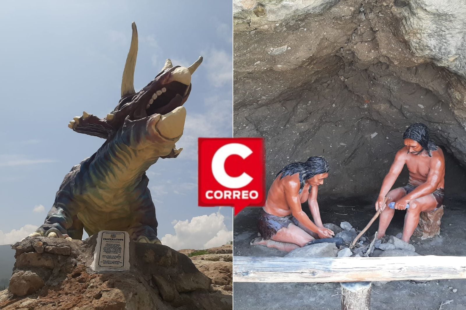 Grandes figuras de dinosaurio en Yarabamba. (Foto: GEC)